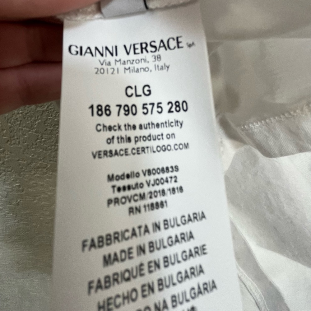 Versace Collection White T-Shirt Metallic Gold Logo - Picture 5 of 7